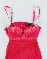 Vintage Y2k 00s Victoria's Secret Pink Lingerie Cami Top - S