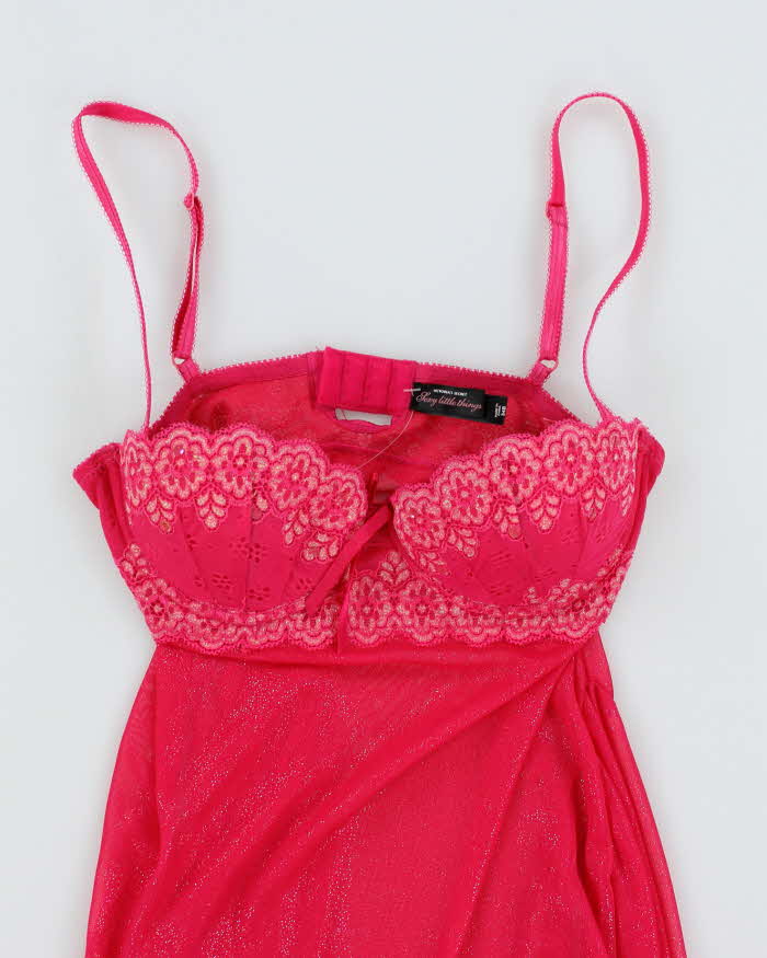 Vintage Y2k 00s Victoria's Secret Pink Lingerie Cami Top - S