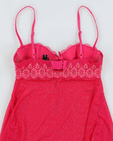 Vintage Y2k 00s Victoria's Secret Pink Lingerie Cami Top - S