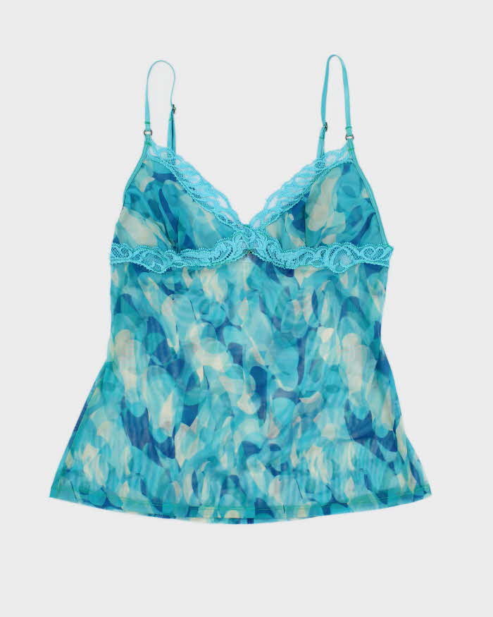 Vintage Y2k 00s Victoria's Secret Blue Mesh Cami Top - S