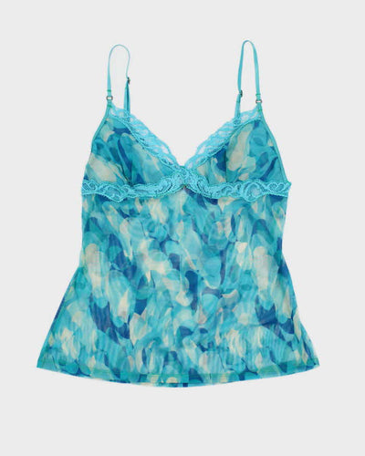 Vintage Y2k 00s Victoria's Secret Blue Mesh Cami Top - S