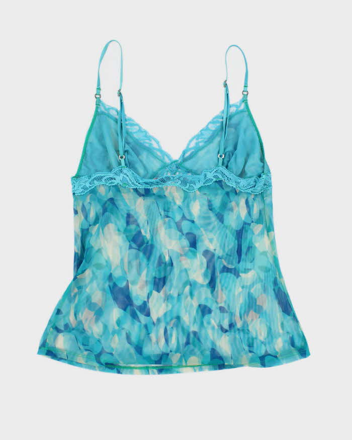 Vintage Y2k 00s Victoria's Secret Blue Mesh Cami Top - S