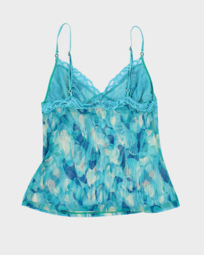 Vintage Y2k 00s Victoria's Secret Blue Mesh Cami Top - S