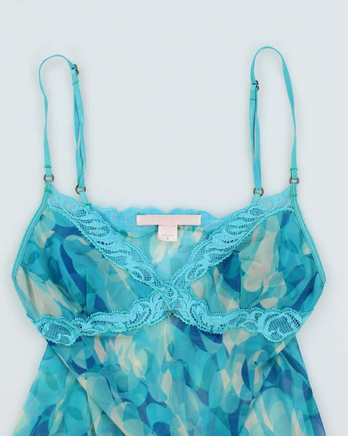 Vintage Y2k 00s Victoria's Secret Blue Mesh Cami Top - S