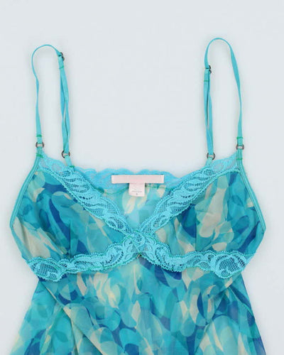 Vintage Y2k 00s Victoria's Secret Blue Mesh Cami Top - S