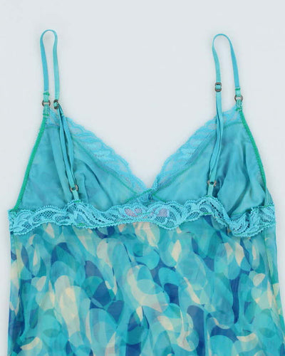 Vintage Y2k 00s Victoria's Secret Blue Mesh Cami Top - S