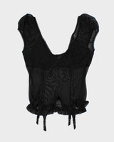 Deadstock Vintage Betsey Johnson Black Mesh Lingerie Top - M
