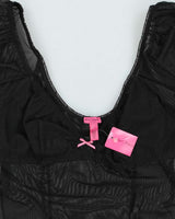Deadstock Vintage Betsey Johnson Black Mesh Lingerie Top - M