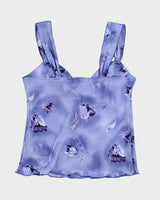 Vintage 90s Satin Purple Floral Cami - M
