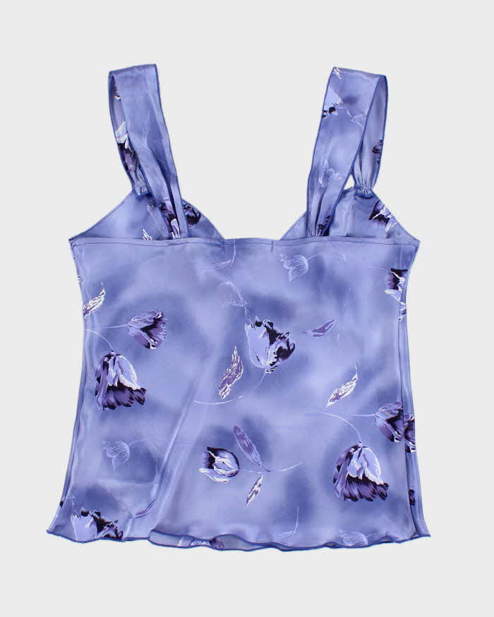 Vintage 90s Satin Purple Floral Cami - M