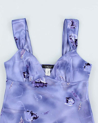 Vintage 90s Satin Purple Floral Cami - M