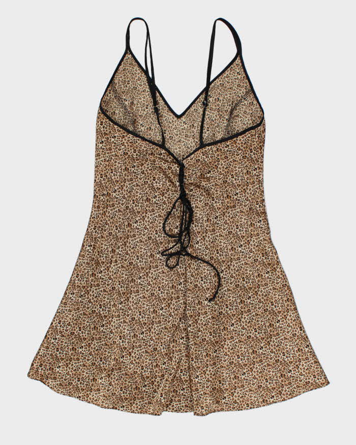 Y2k 00s Leopard Print Slip Dress - M