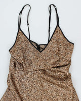 Y2k 00s Leopard Print Slip Dress - M