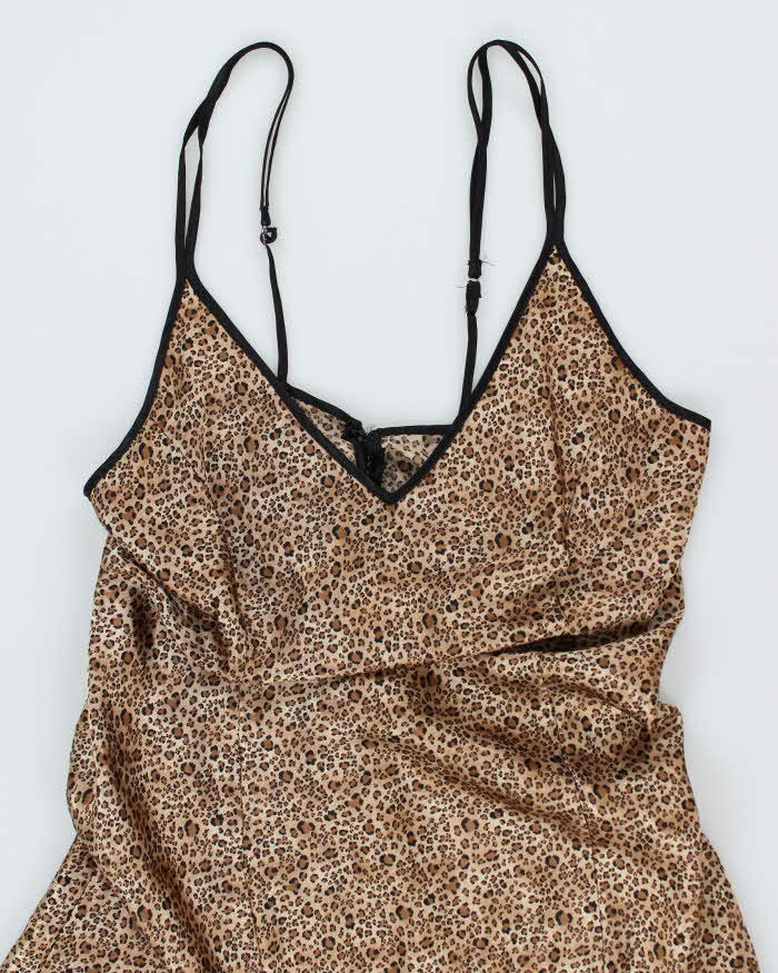 Y2k 00s Leopard Print Slip Dress - M
