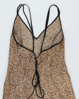 Y2k 00s Leopard Print Slip Dress - M