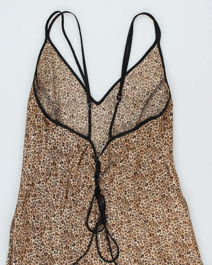 Y2k 00s Leopard Print Slip Dress - M