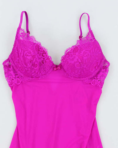Y2k 00s Victoria's Secret Magenta Lingerie Top - S