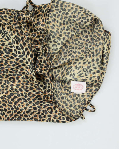 Vintage 90s La Vie En Rose Leopard Slip Dress - S