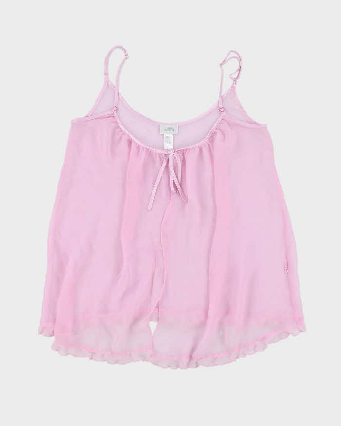Vintage Y2k 00s La Senza Pink Mesh Cami Top - L