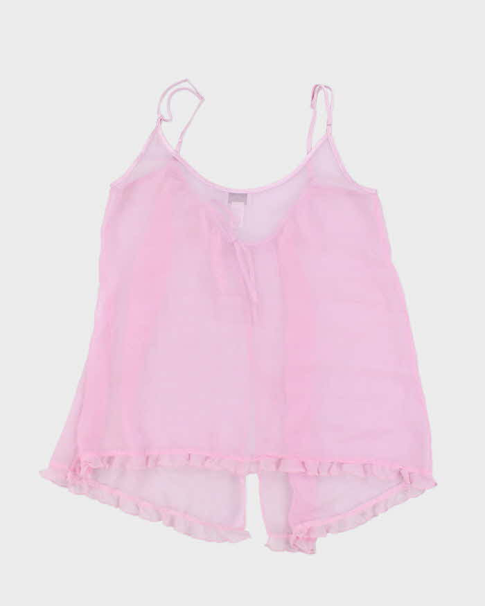 Vintage Y2k 00s La Senza Pink Mesh Cami Top - L