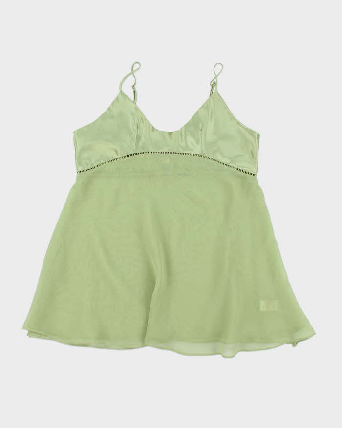 Vintage 90s Green Mesh Slip Dress - L