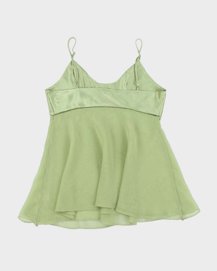 Vintage 90s Green Mesh Slip Dress - L
