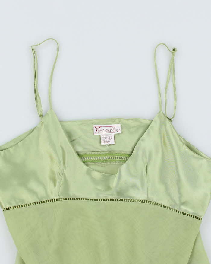 Vintage 90s Green Mesh Slip Dress - L
