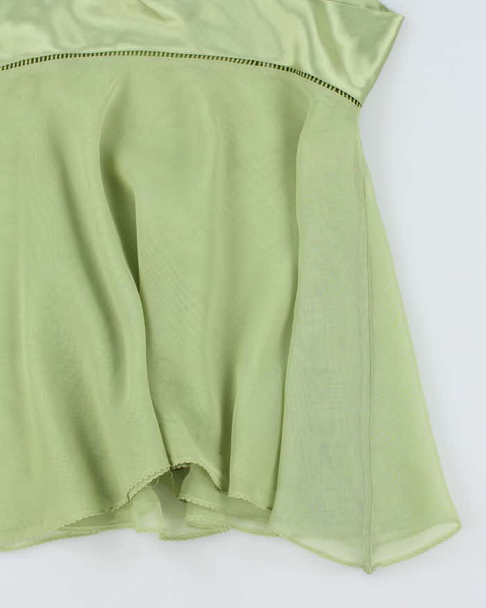 Vintage 90s Green Mesh Slip Dress - L
