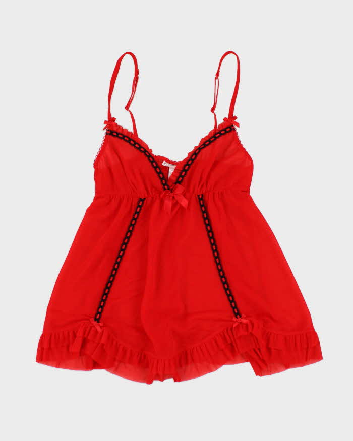 Y2k 00s La Senza Mesh Red Cami Top - XS