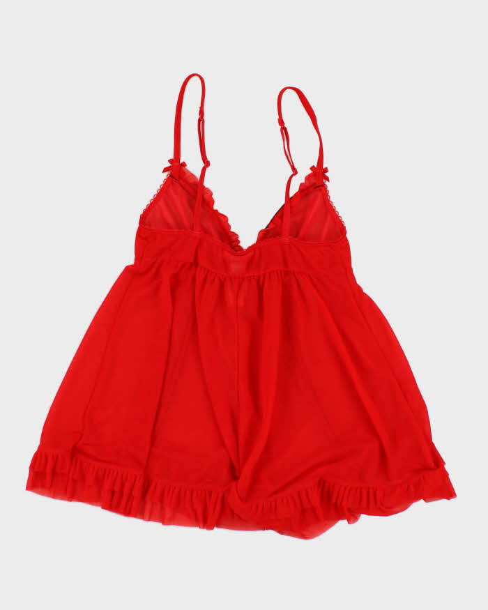 Y2k 00s La Senza Mesh Red Cami Top - XS