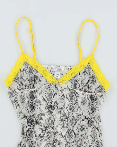 Y2k 00s La Senza Animal Print Mesh Cami - L