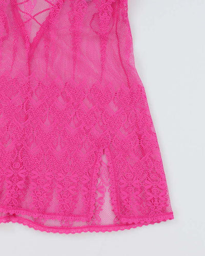 Y2k 00s La Senza Pink Lace Cami - M