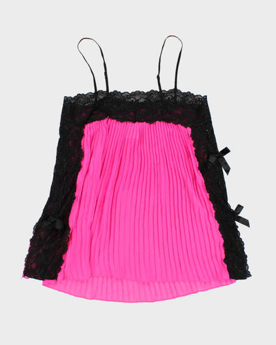 Vintage 90s In Bloom Pink Mesh Cami Top - M