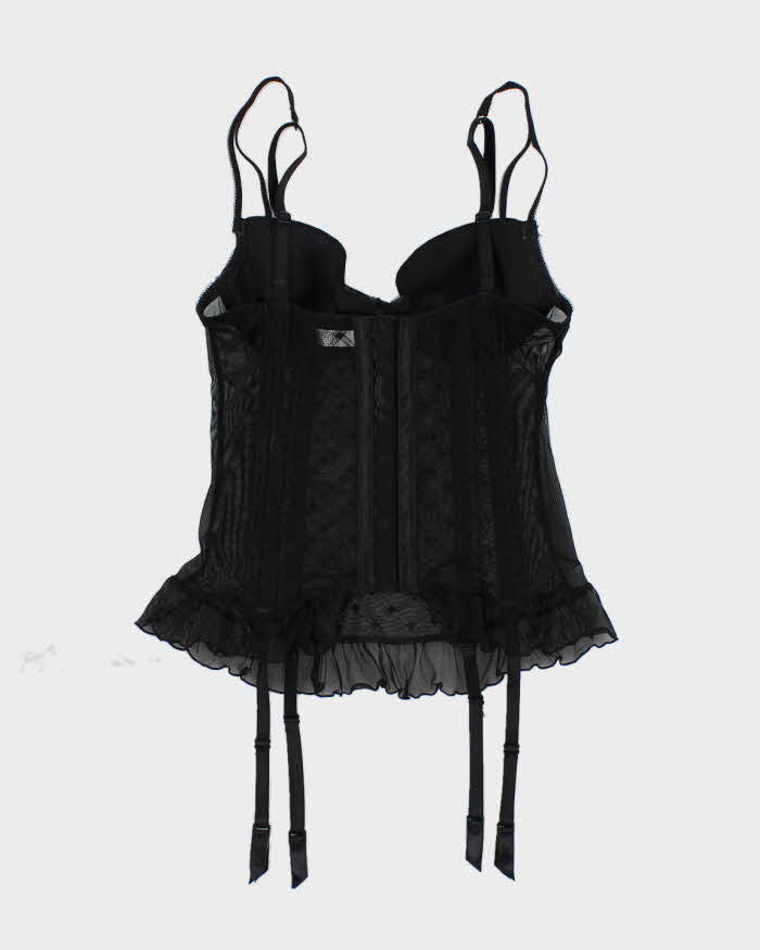 Y2k 00s Jacob Black mesh Corset - XS