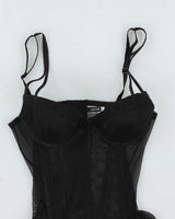 Y2k 00s Jacob Black mesh Corset - XS