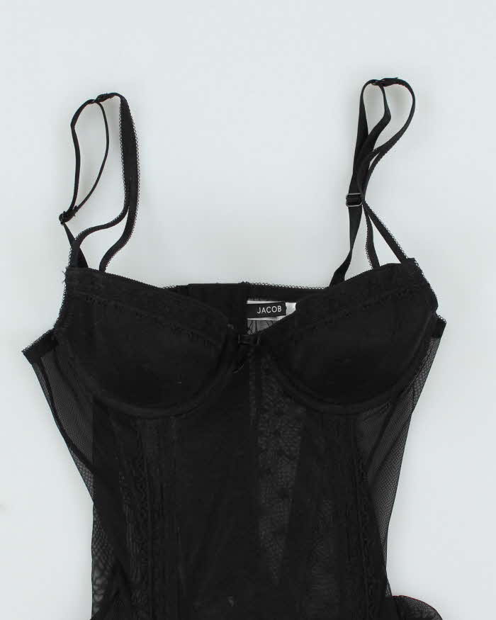 Y2k 00s Jacob Black mesh Corset - XS