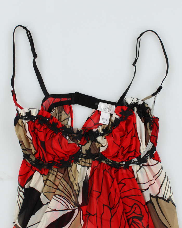 Y2k 00s La Senza Mesh Floral Cami - L
