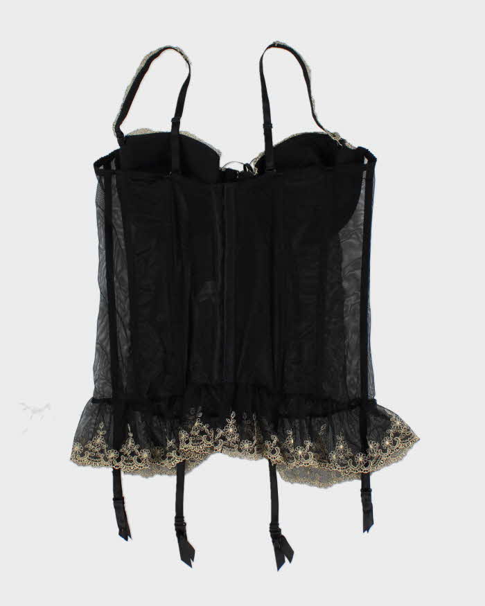 Y2k 00s La Vie En Rose Embroidered Corset - L
