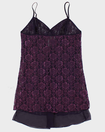 Vintage 90s La Vie En Rose Purple Slip Dress - M
