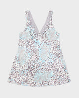 Jones New York Blue and Grey Snow Leopard Print - L