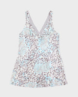 Jones New York Blue and Grey Snow Leopard Print - L