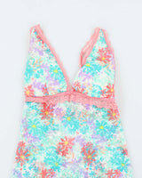 La Vie En Rose Turquiose and Pink Stretchy Slip - S