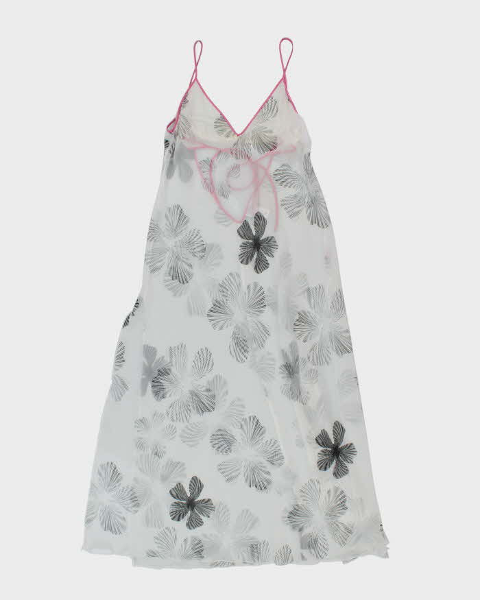 La Senza Sheer White Patterned Maxi Slip - M