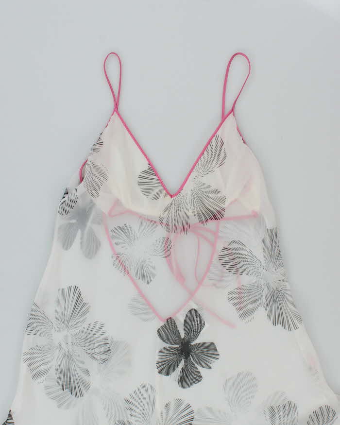 La Senza Sheer White Patterned Maxi Slip - M