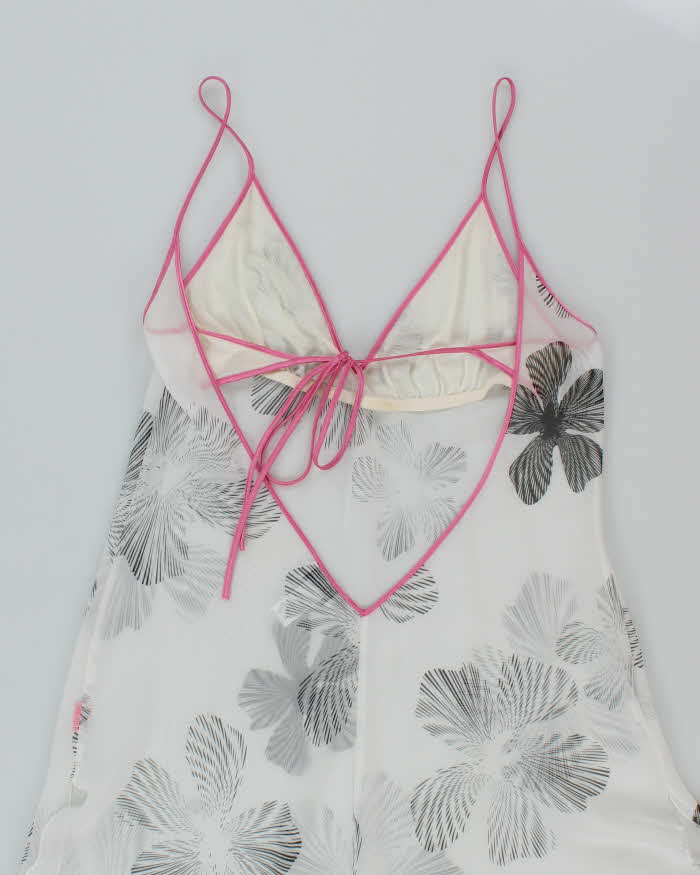 La Senza Sheer White Patterned Maxi Slip - M