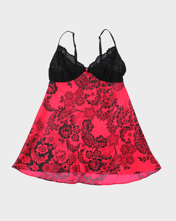 In Bloom Black and Red Floral Slip - L
