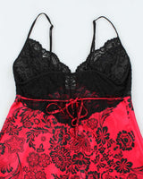 In Bloom Black and Red Floral Slip - L