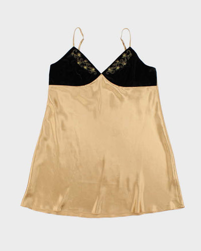 Morgan Taylor 1990s Black Velvet and Gold Slip - XL