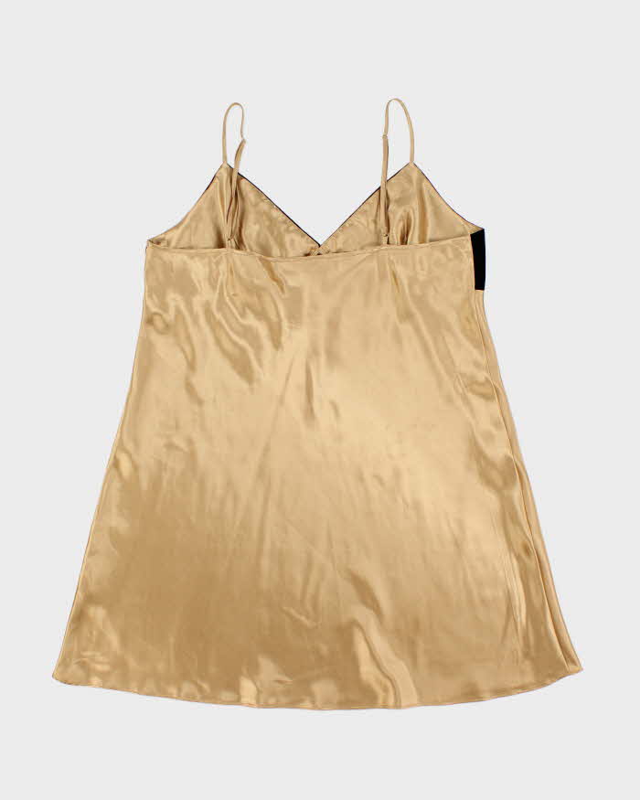 Morgan Taylor 1990s Black Velvet and Gold Slip - XL