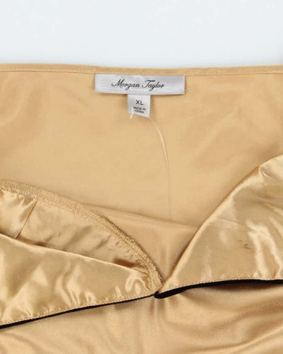 Morgan Taylor 1990s Black Velvet and Gold Slip - XL